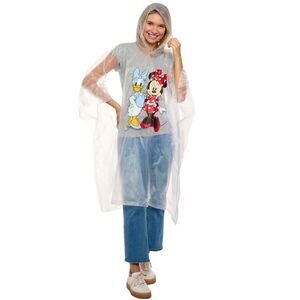 New Womens Adult Disney Minnie Mouse & Daisy Duck Rain Poncho Water Resistant